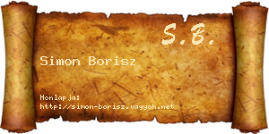 Simon Borisz névjegykártya